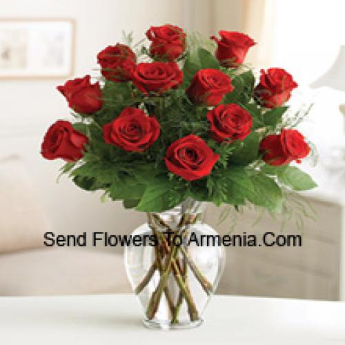 Lovely 11 Red Roses in Vase