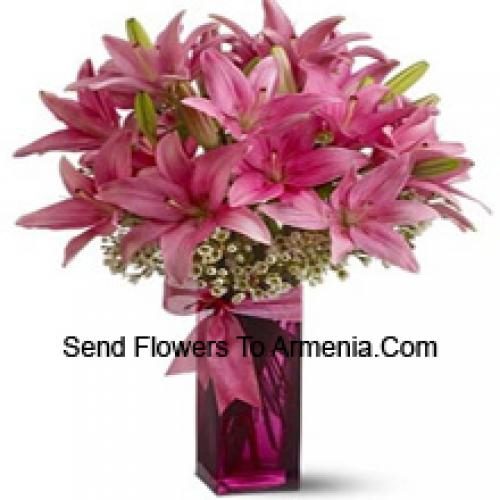 Pink Lilies in Beautiful Vase