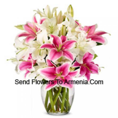 Dreamy White and Pink Lilies