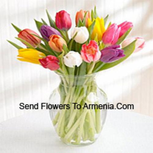 Beautiful Assorted Tulips in Vase