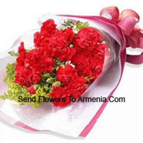 Bunch Of 19 Beautifully Wrapped Carnations