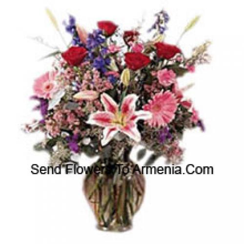 Cute Assorted Flowers in Vase