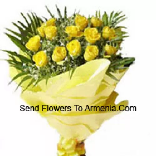 Bunch Of 15 Yellow Roses