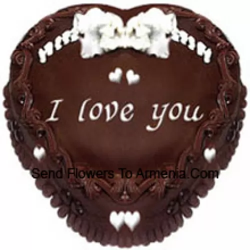 1 Kg (2.2 Lbs) Heart Shaped Chocolate Cake