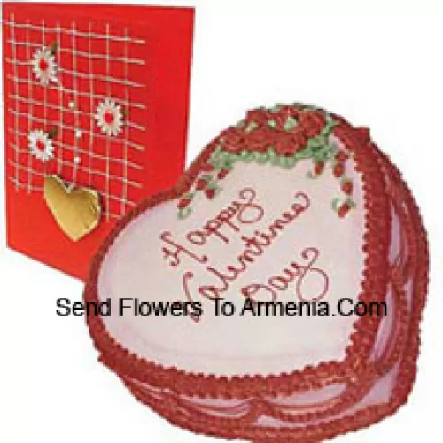 1 Kg (2.2 Lbs) Heart Shaped Strawberry Cake