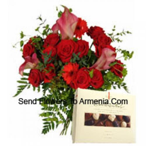 Roses and Gerberas with Imported Chocolates