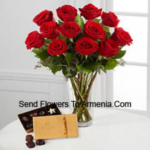 11 Red Roses with Yummy Godiva Chocolates