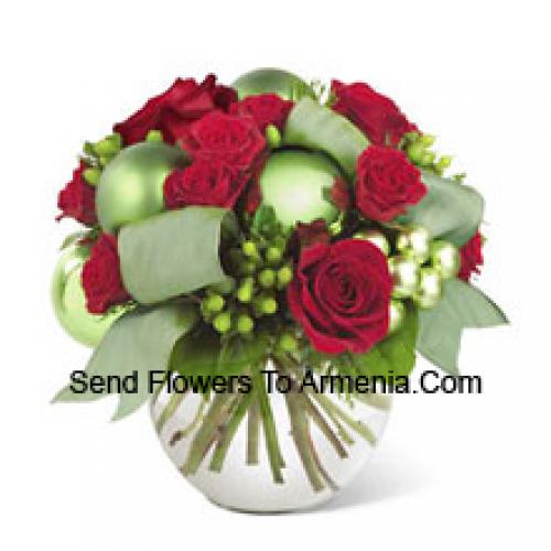 Classic Red Roses with Ornaments